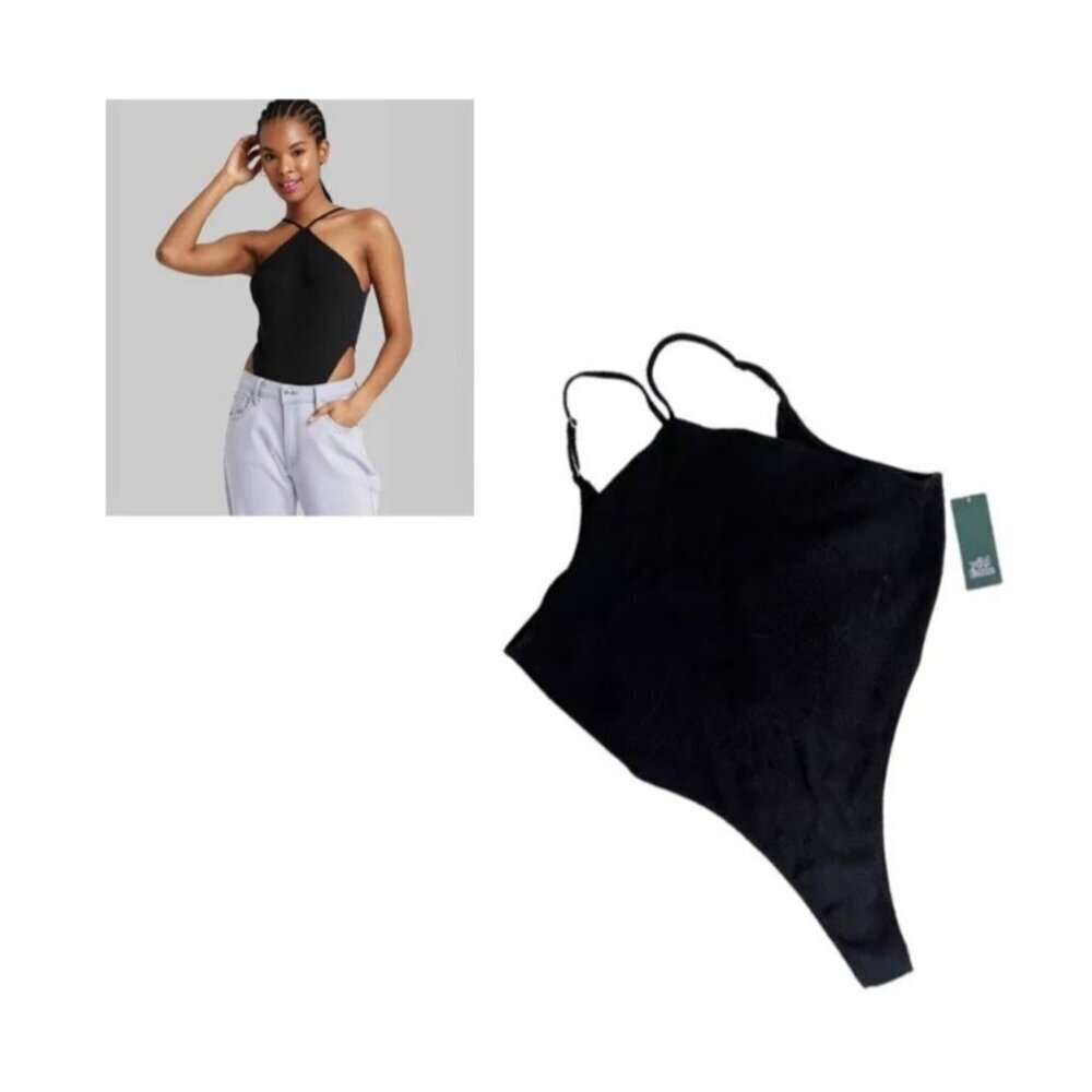 Wild Fable Black Halter Bodysuit Women's XXL